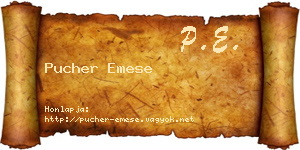 Pucher Emese névjegykártya
